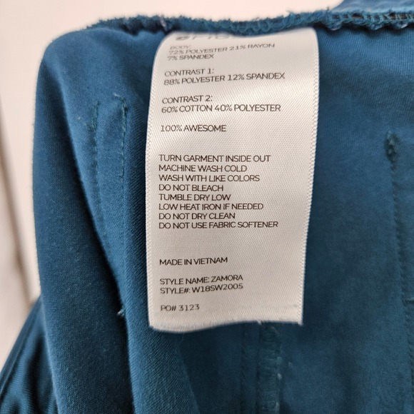 FIGS Zamora Jogger Pants Womens Small Caribbean Blue Technical Scrub Uniforms - Picture 7 of 9